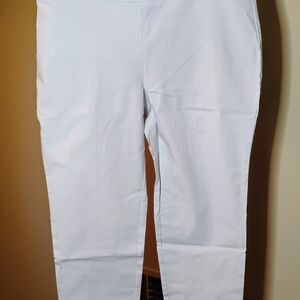 JM Collection White Straight Leg Pants